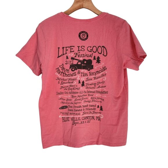 LIFE IS GOOD T-Shirt Festival 2012 Dave Matthews Canton, MA Red Womens‎ Small - Picture 1 of 14